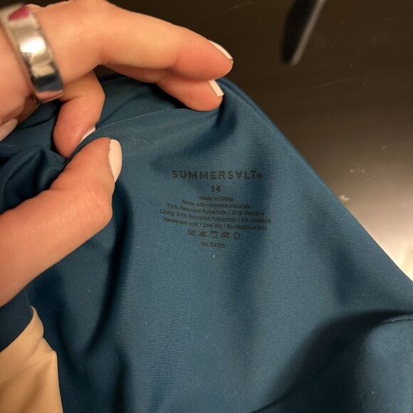 Summersalt The Ruched Sidestroke One Shoulder‎ Swimsuit Green Size 14 - Picture 4 of 8